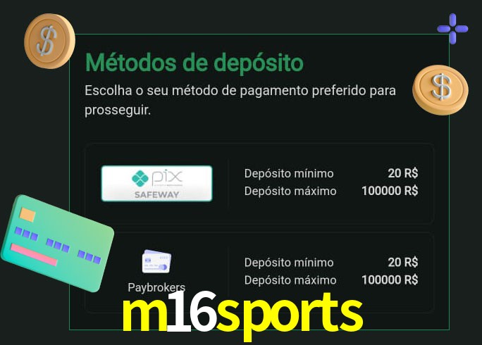 O cassino m16sports oferece uma grande variedade de métodos de pagamento
